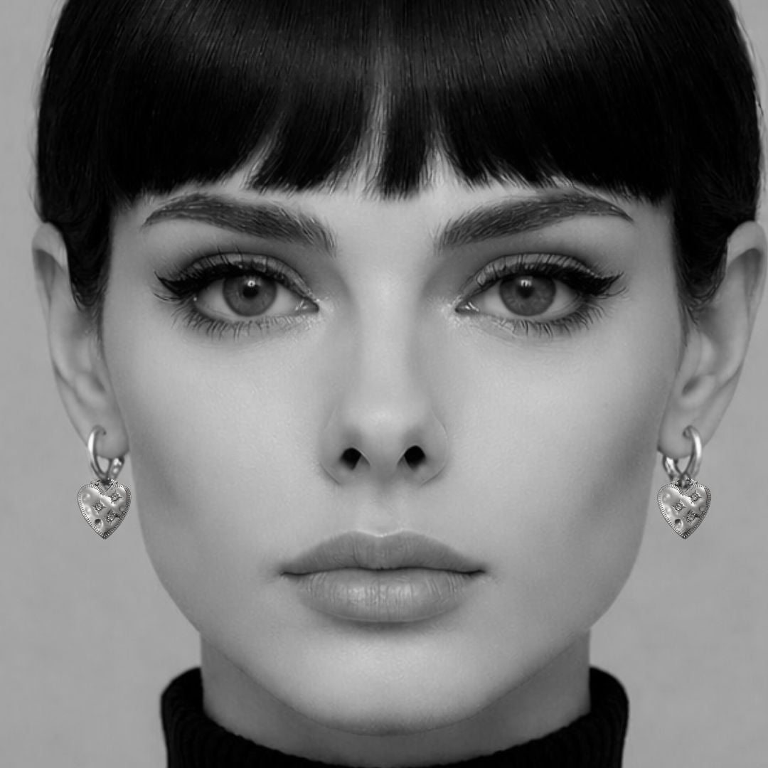 Aria Heart Hoops in Gold