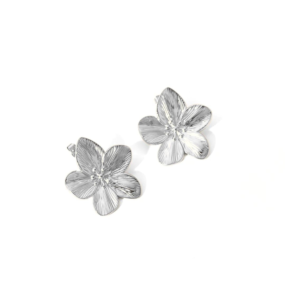 Florence Flower Earrings in Silver