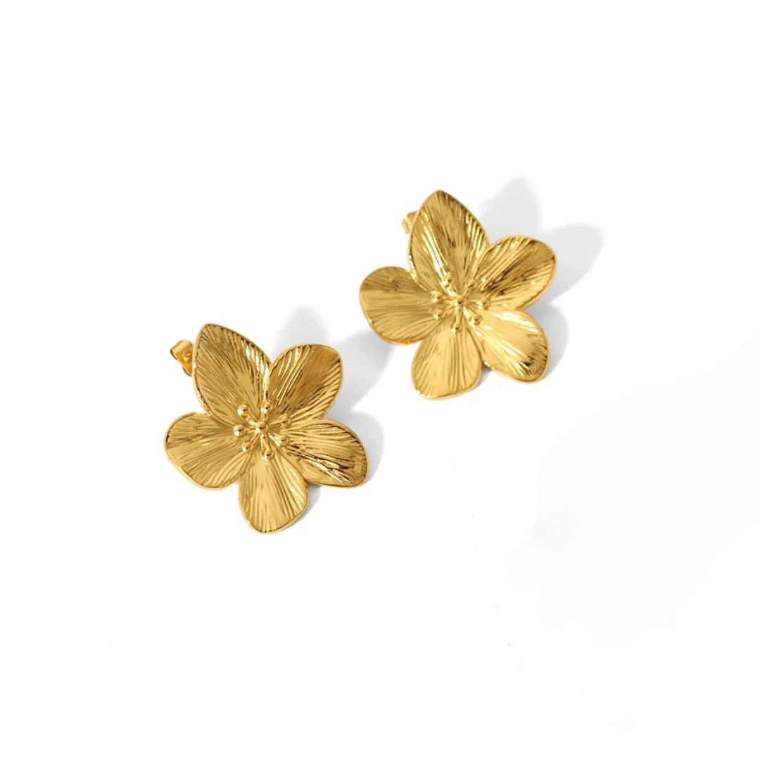 Florence Flower Earrings in Gold