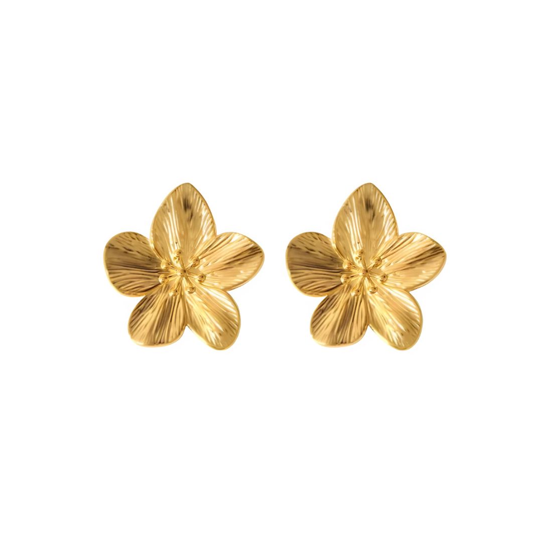 Florence Flower Earrings in Gold