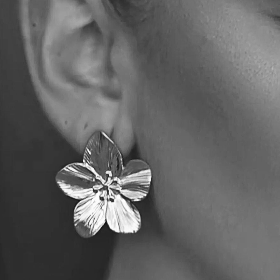 Florence Flower Earrings in Silver