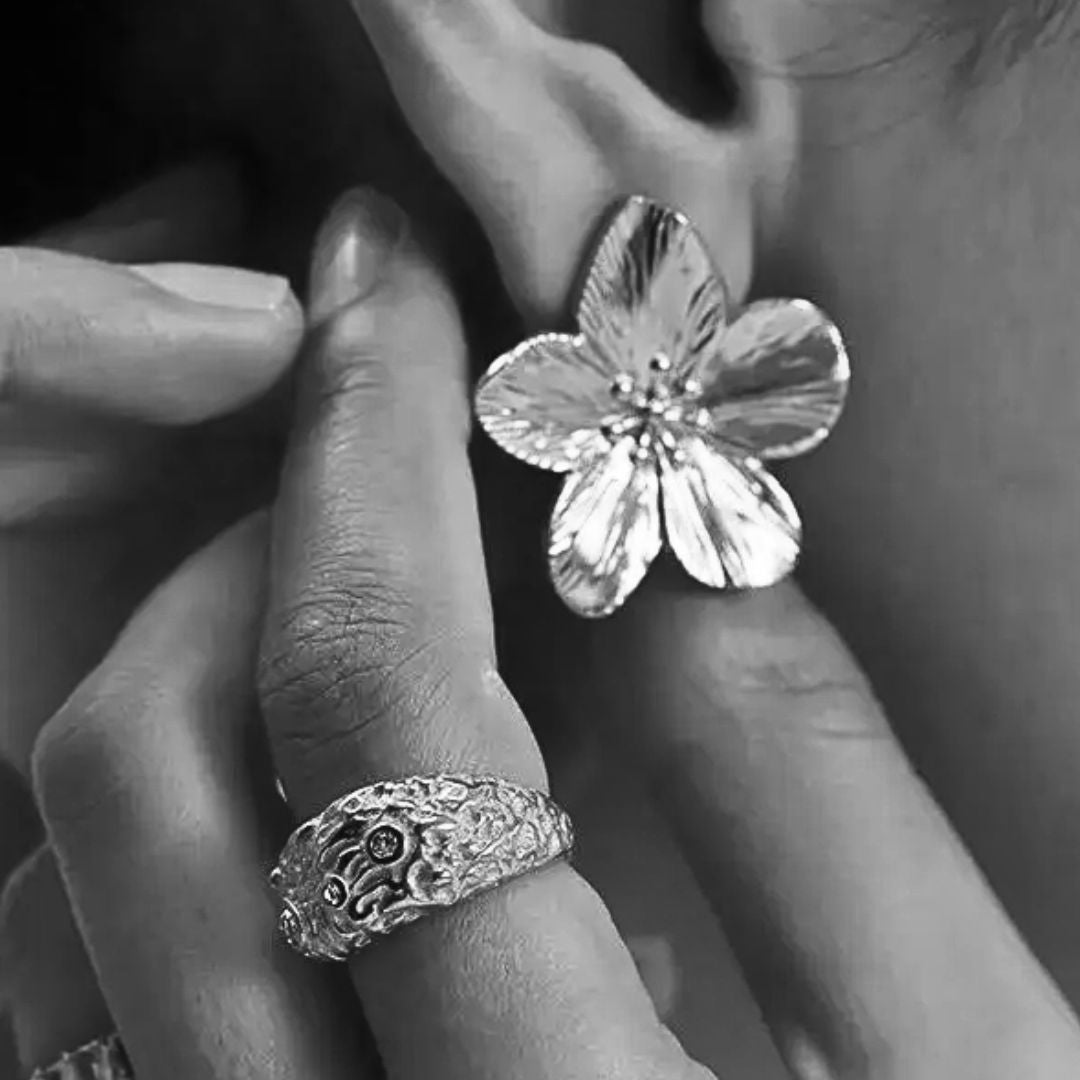Florence Flower Earrings in Silver