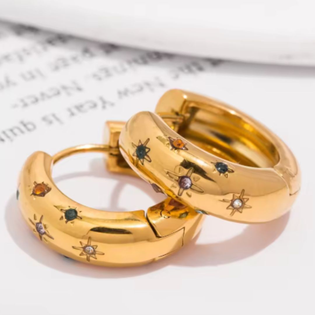 Addison Hoops in Gold