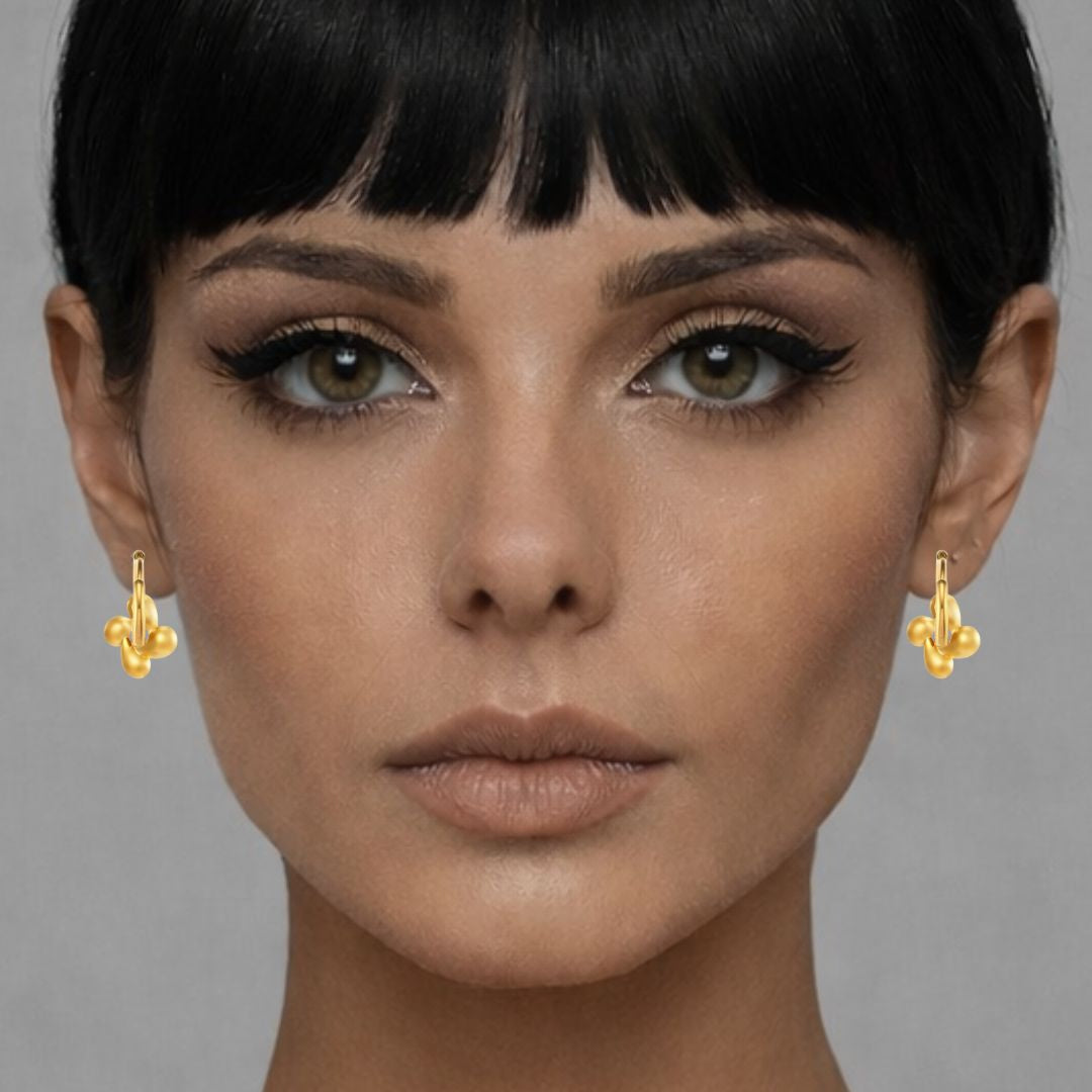 Flora Hoop Earrings in Silver