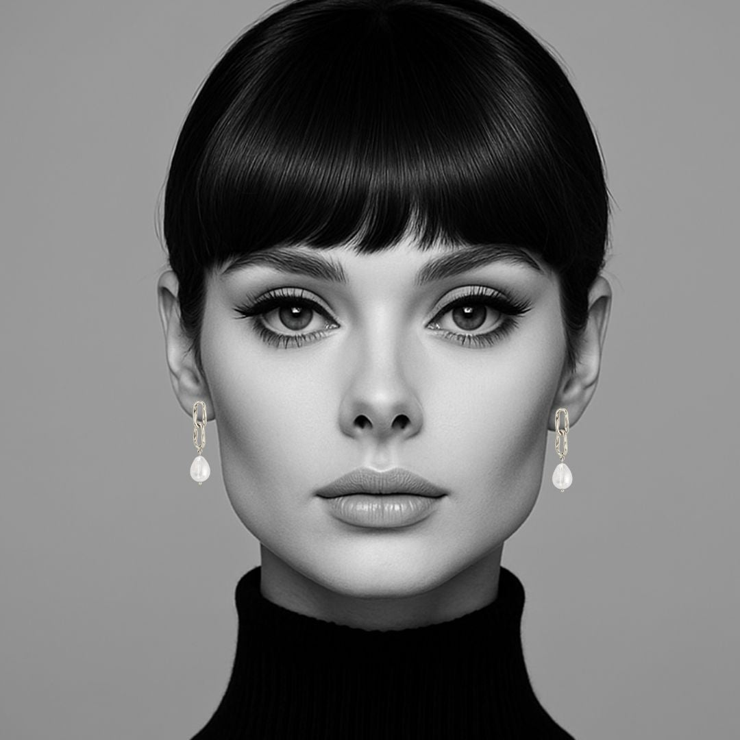 Adeline Pearl Drop Earrings in Gold