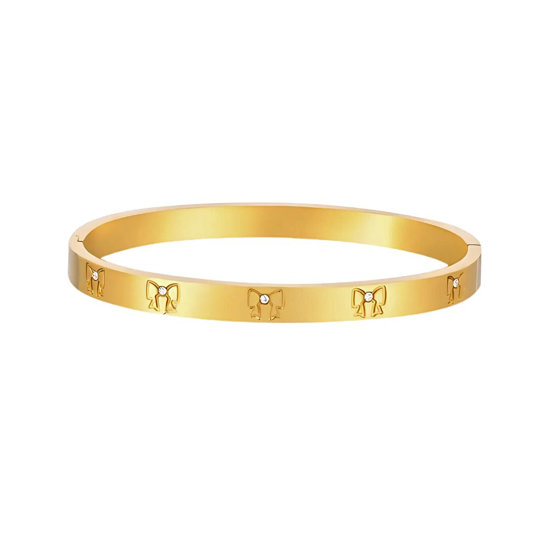 Chloe Bow Bracelet in Gold