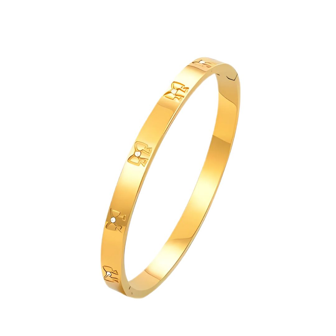 Chloe Bow Bracelet in Gold