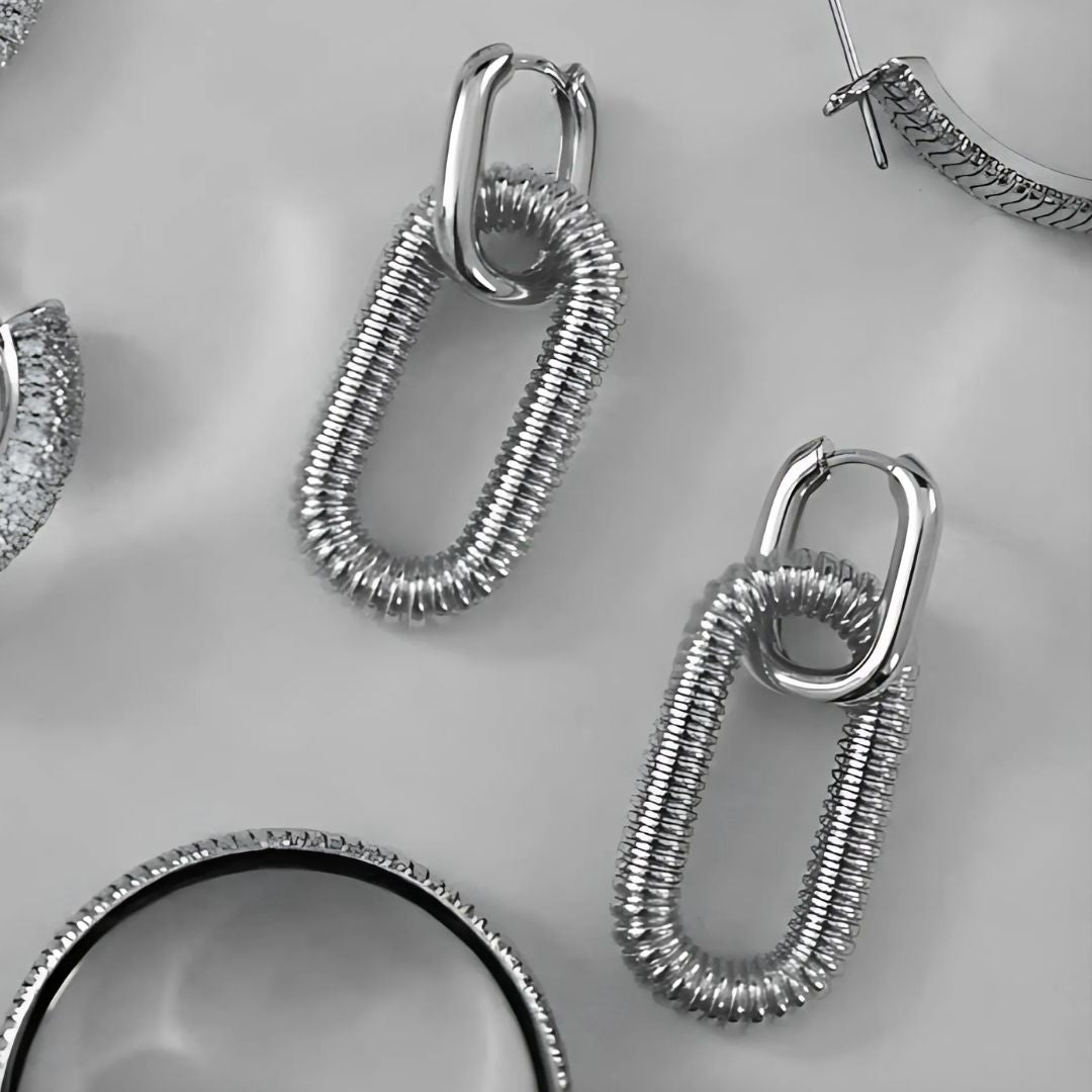 Freida Statement Earrings in Silver