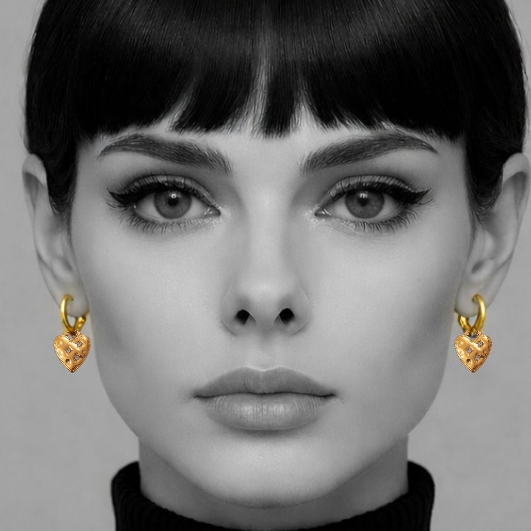 Aria Heart Hoops in Silver