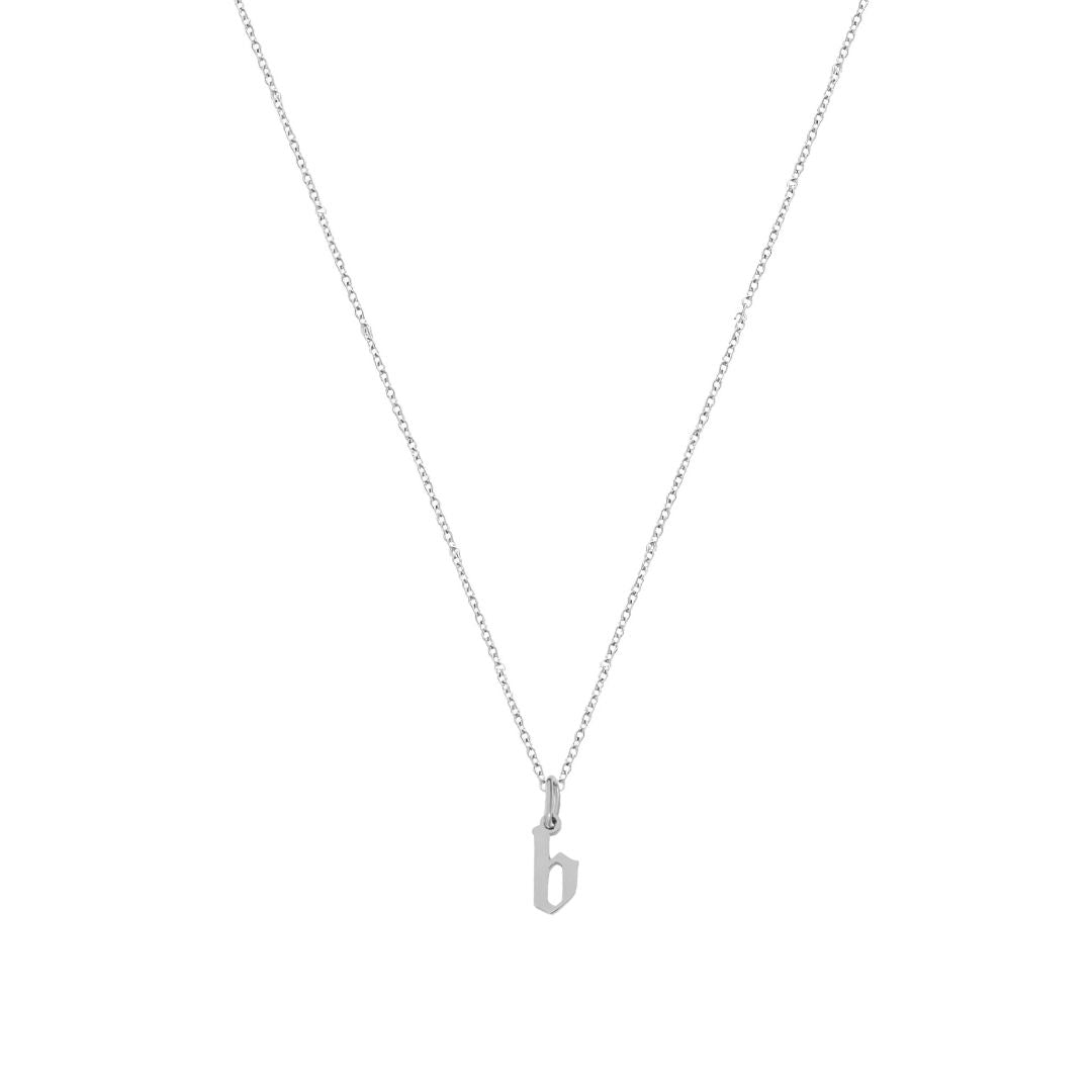 Heiress Gothic Initial Necklace in Silver
