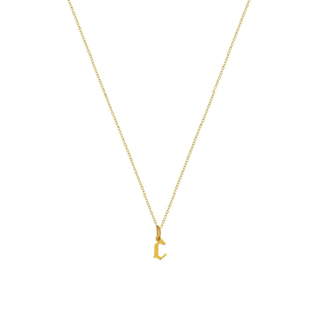 Heiress Gothic Initial Necklace
