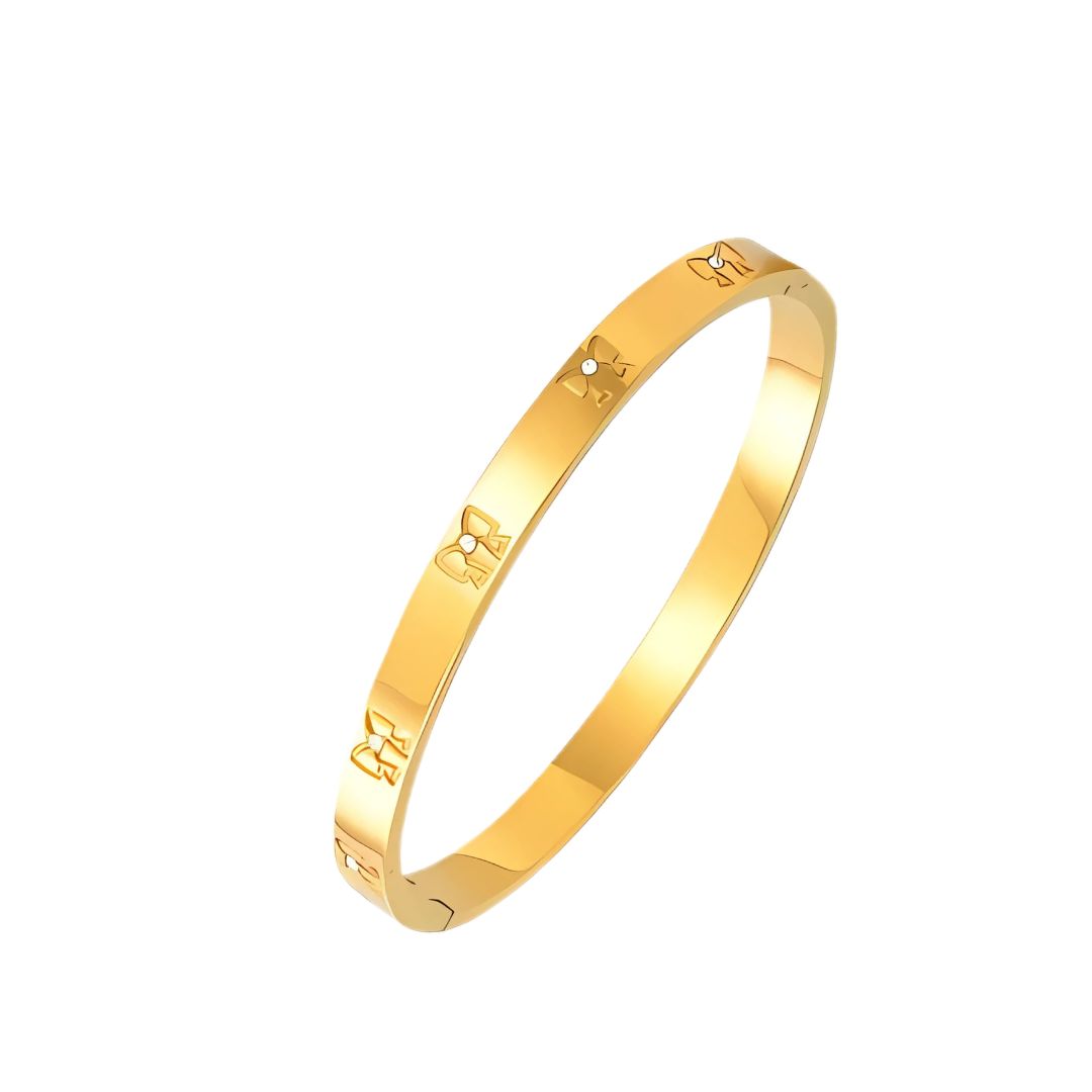 Chloe Bow Bracelet in Gold
