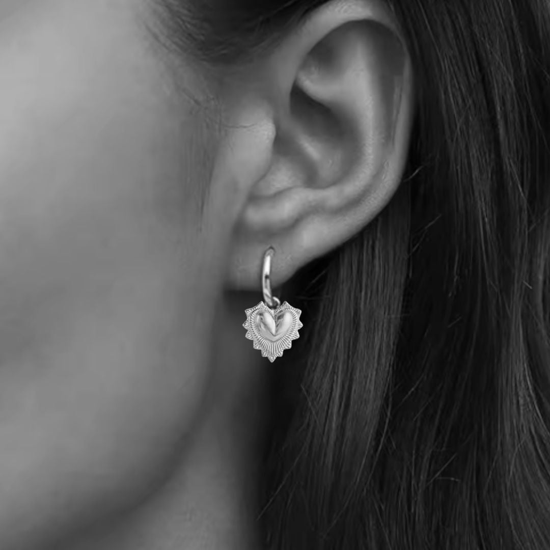 Dita Heart Earrings in Silver