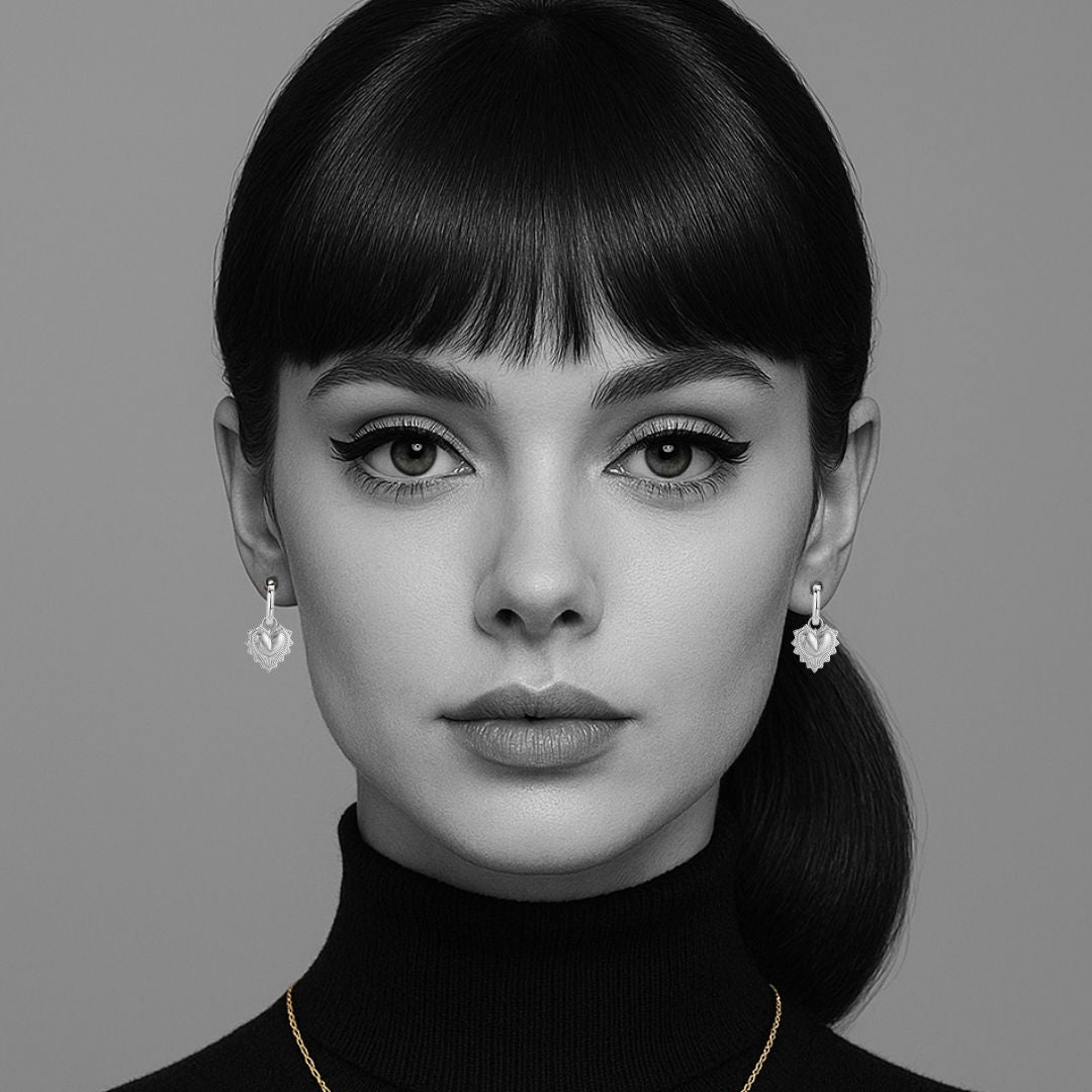 Dita Heart Earrings in Silver