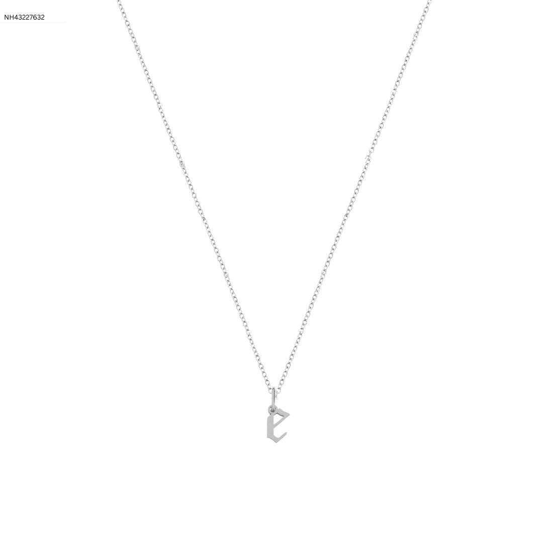 Heiress Gothic Initial Necklace in Silver