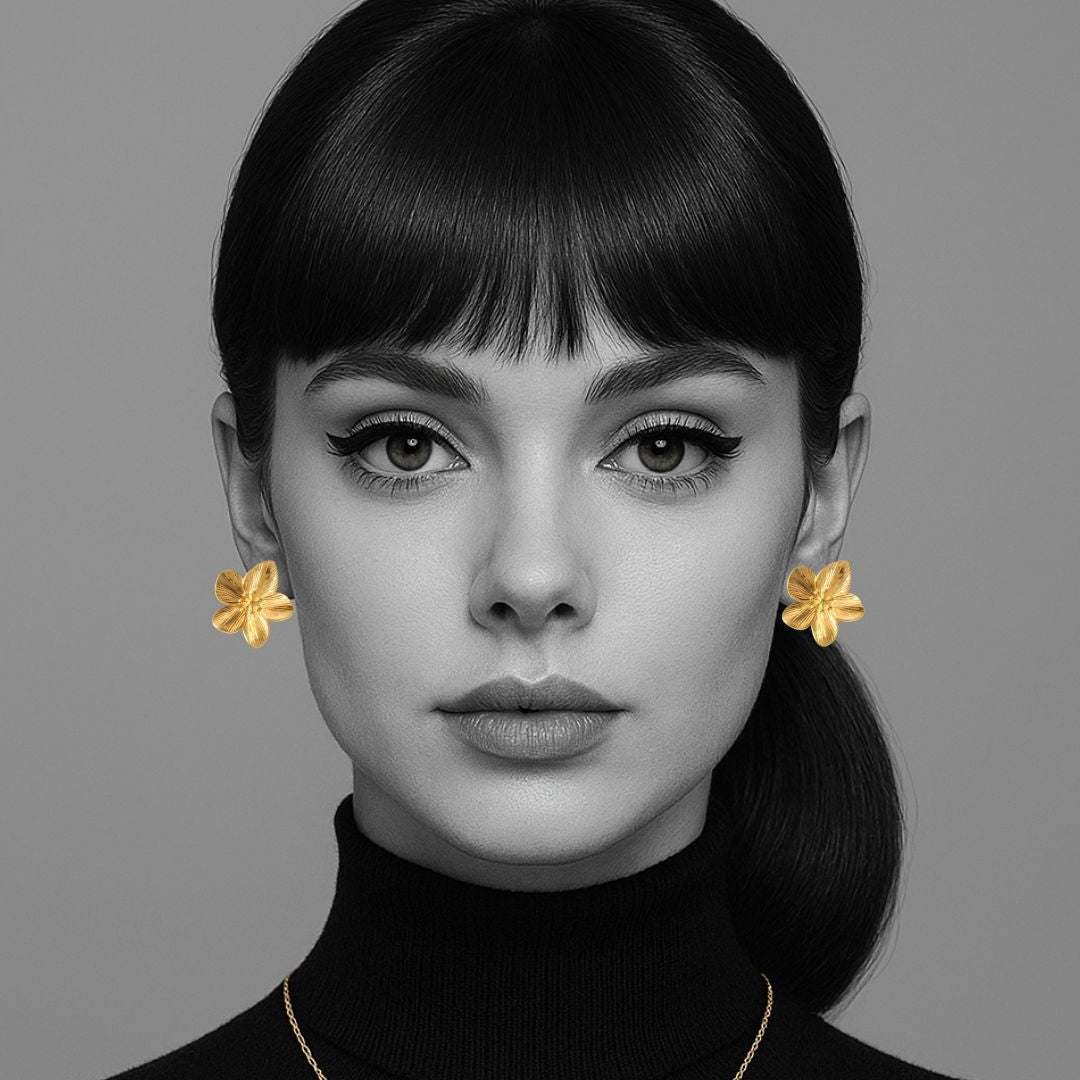 Florence Flower Earrings in Gold