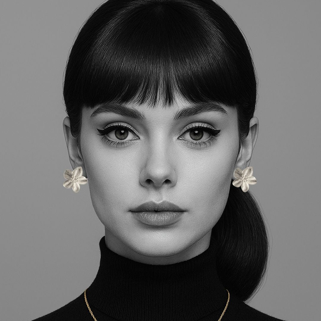 Florence Flower Earrings in Gold