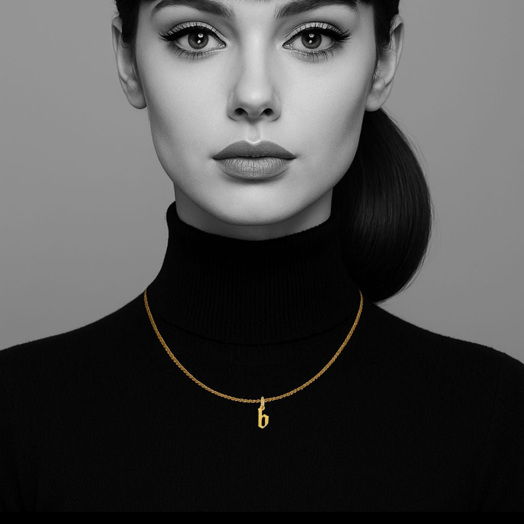Heiress Gothic Initial Necklace