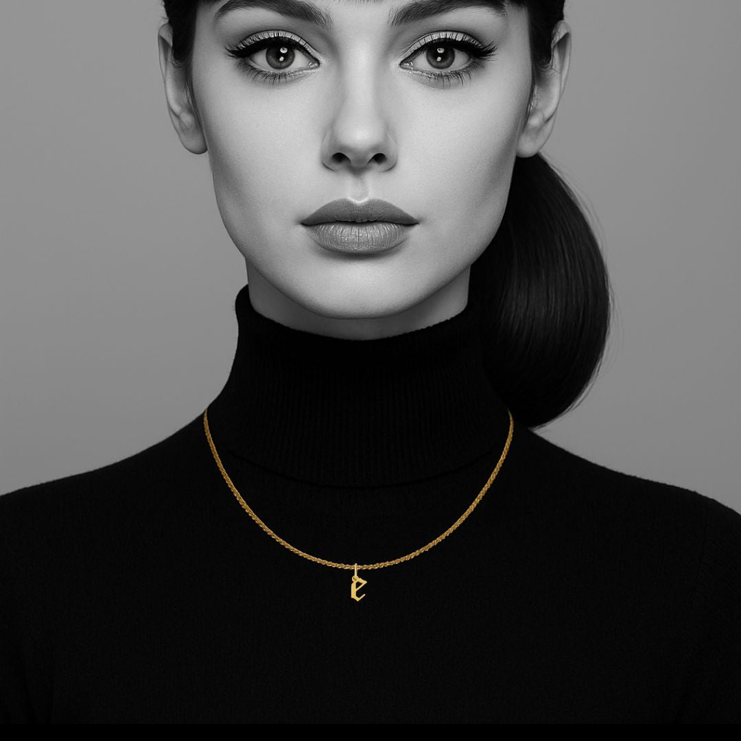 Heiress Gothic Initial Necklace