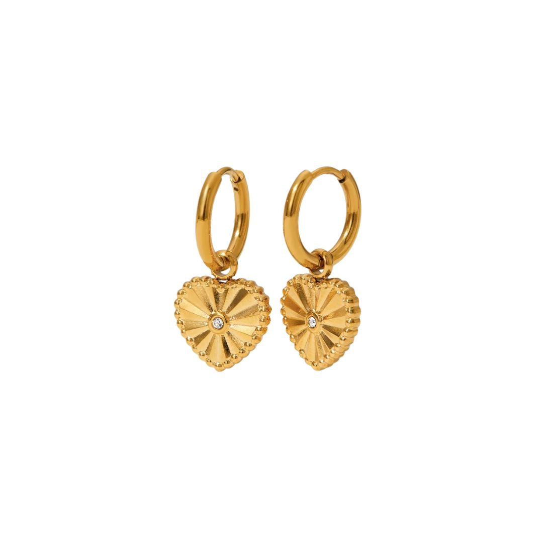 Havana Heart Earrings in Gold