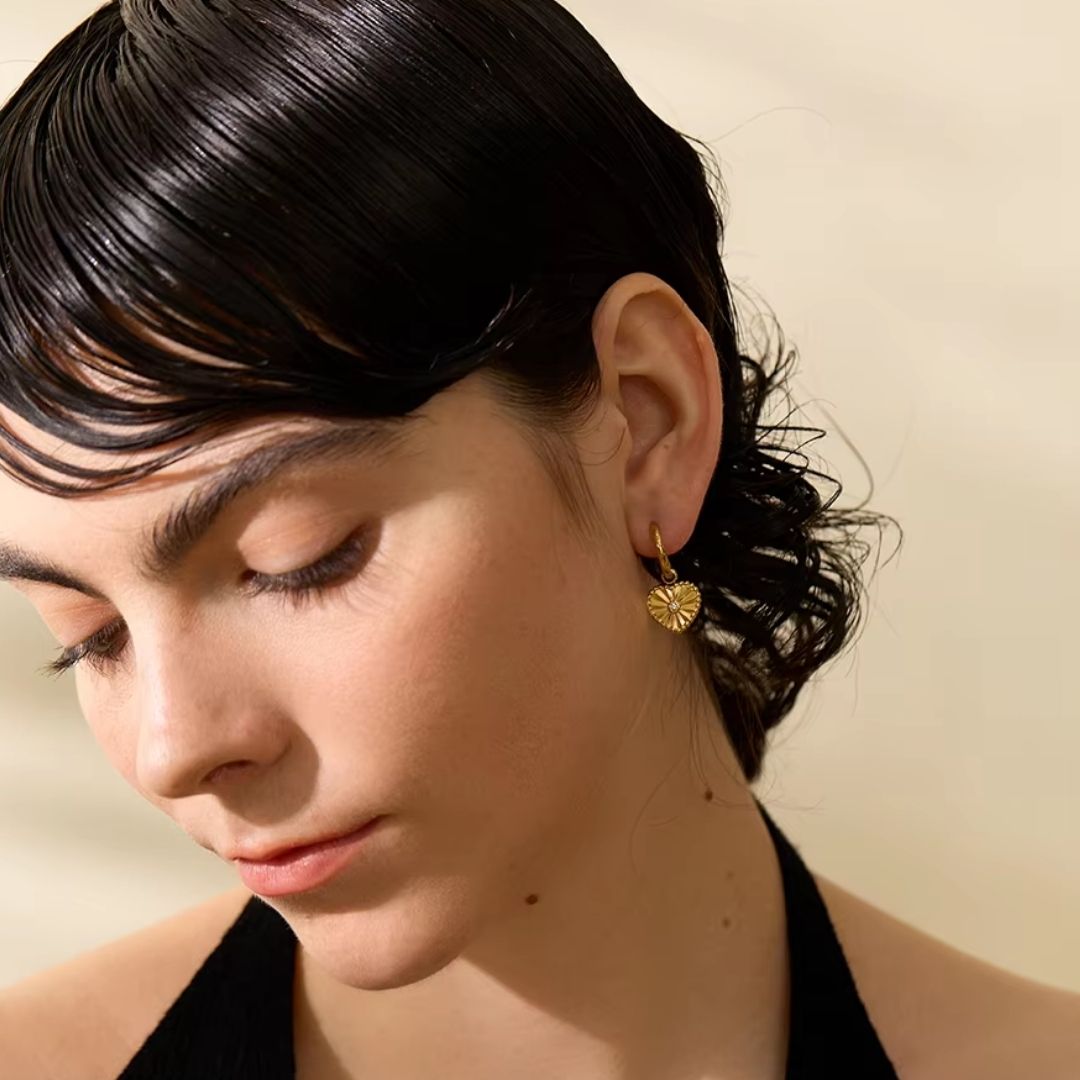 Havana Heart Earrings in Gold