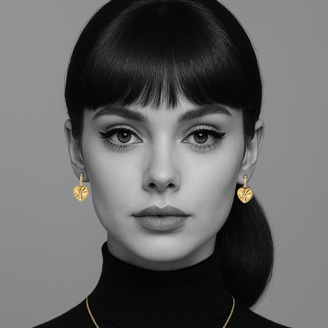 Havana Heart Earrings in Gold