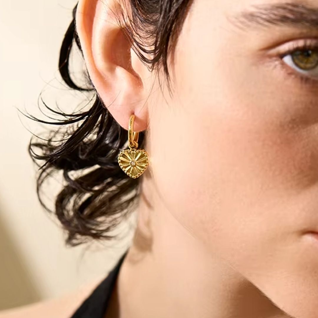 Havana Heart Earrings in Gold