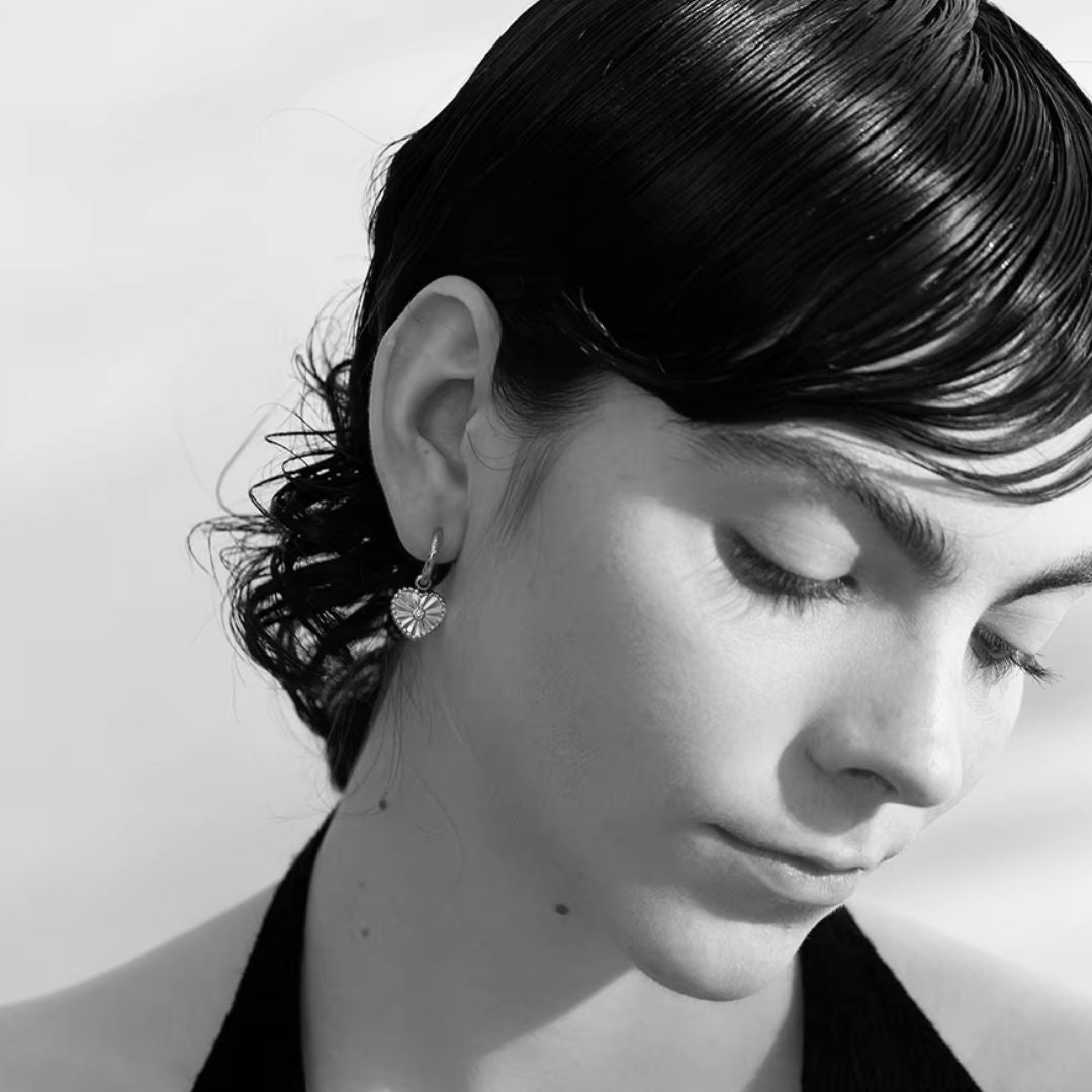 Havana Heart Earrings in Silver