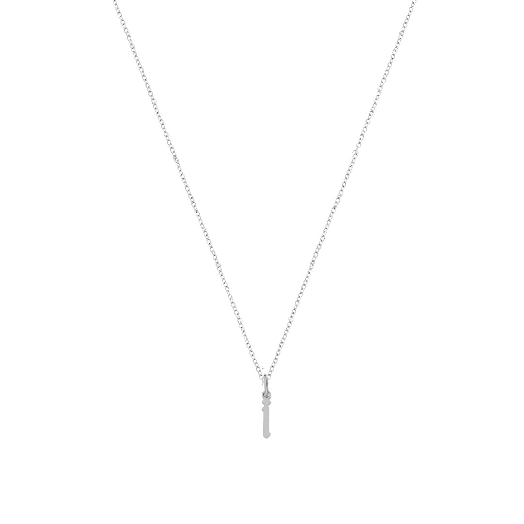 Heiress Gothic Initial Necklace in Silver