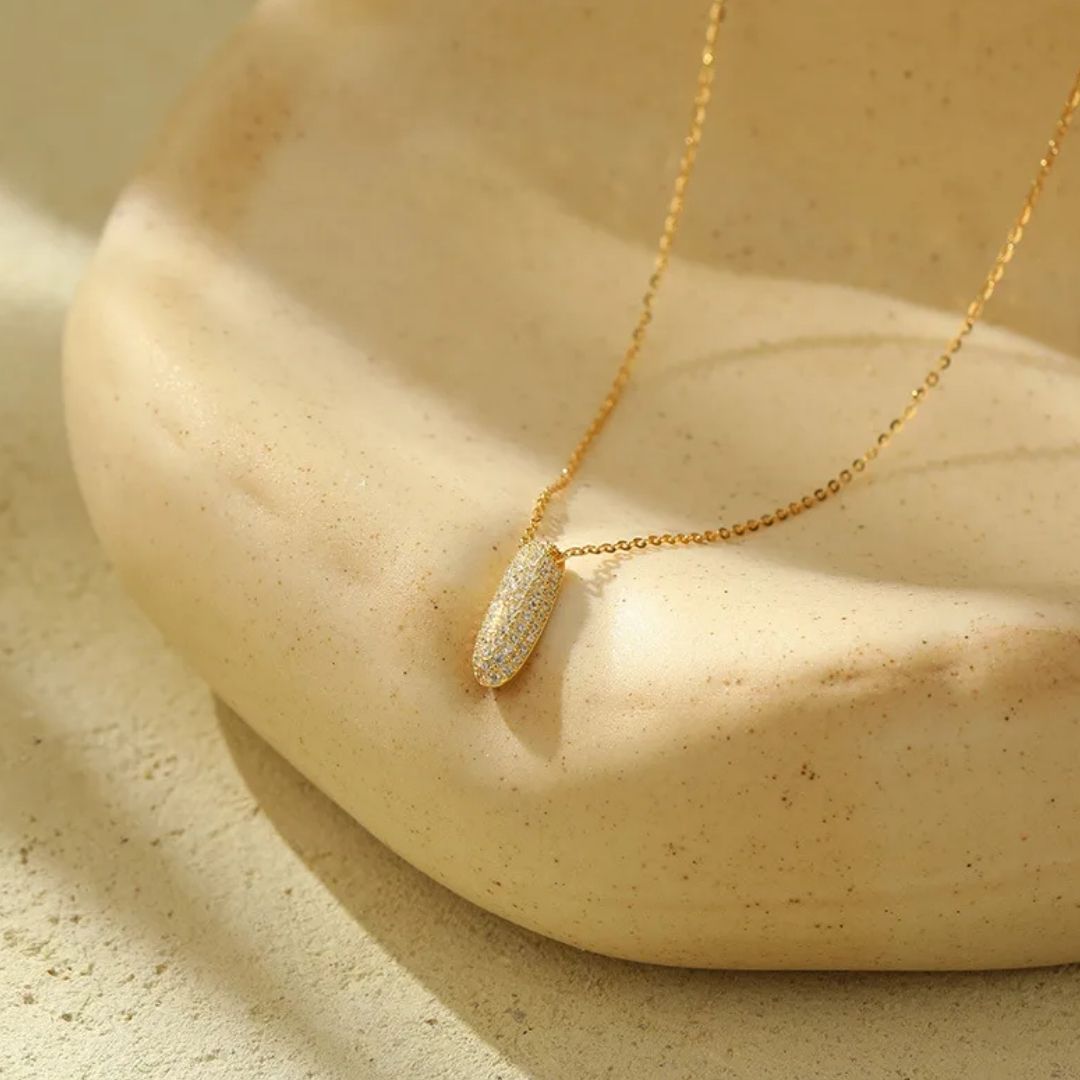 Icy Bubble Letter Initial Necklace