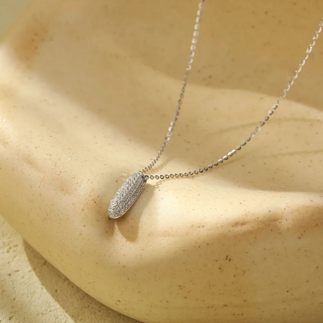 Icy Bubble Letter Initial Necklace