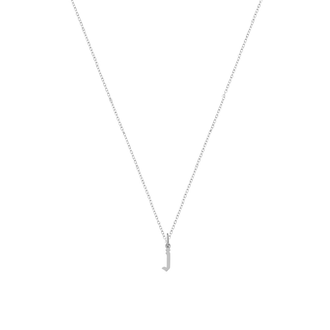 Heiress Gothic Initial Necklace in Silver