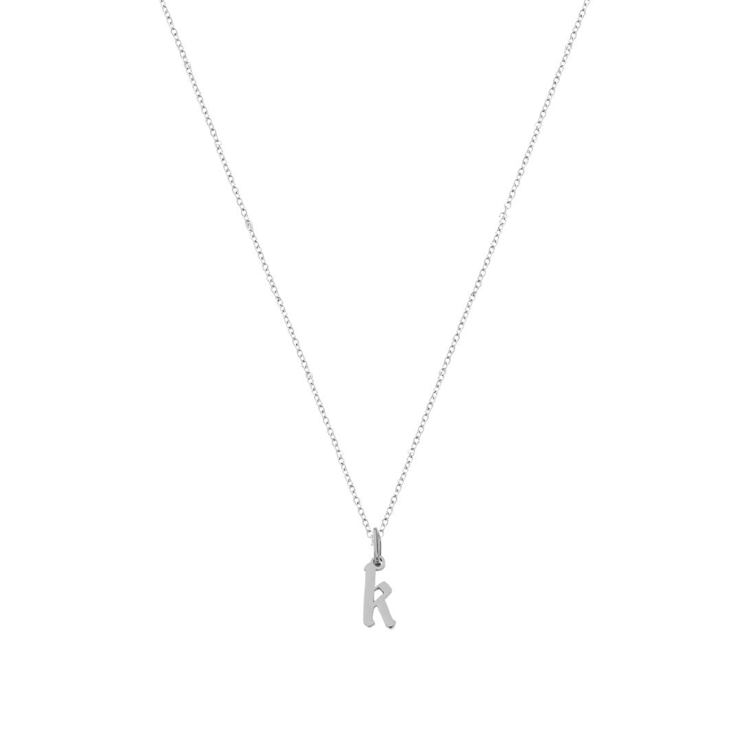 Heiress Gothic Initial Necklace in Silver