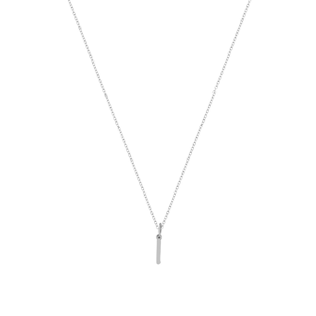 Heiress Gothic Initial Necklace in Silver