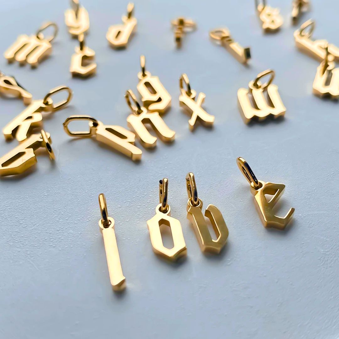 Heiress Gothic Initial Necklace