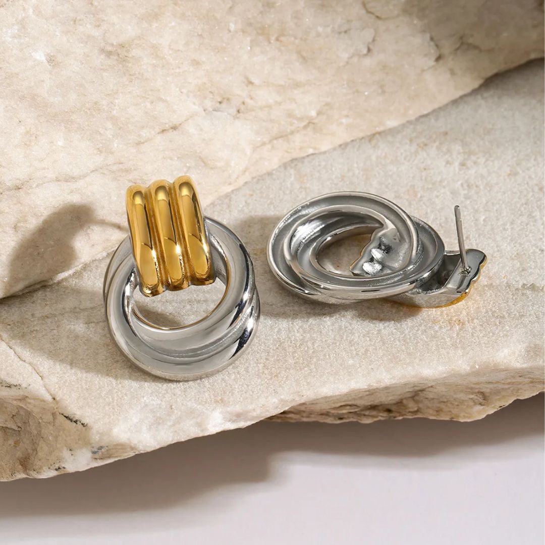 Heaven Knot Earrings in Mixed Metal