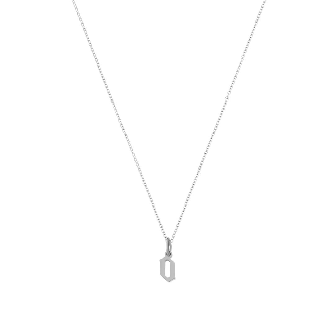 Heiress Gothic Initial Necklace in Silver