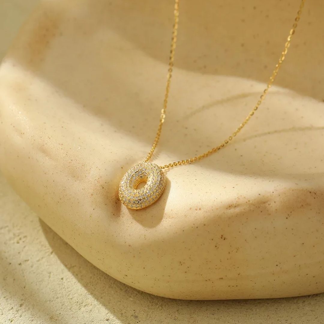 Icy Bubble Letter Initial Necklace