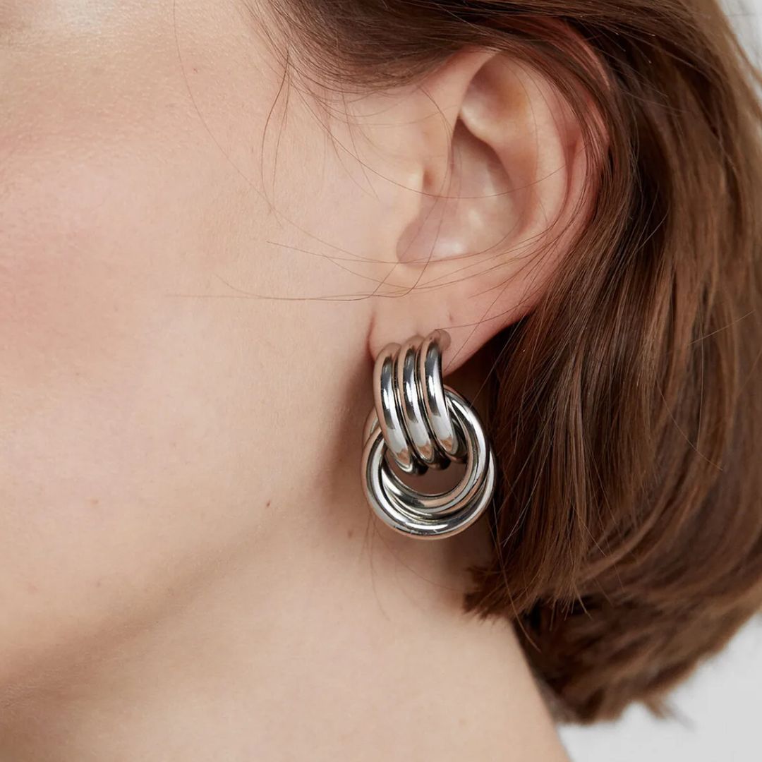 Heaven Knot Earrings in Silver