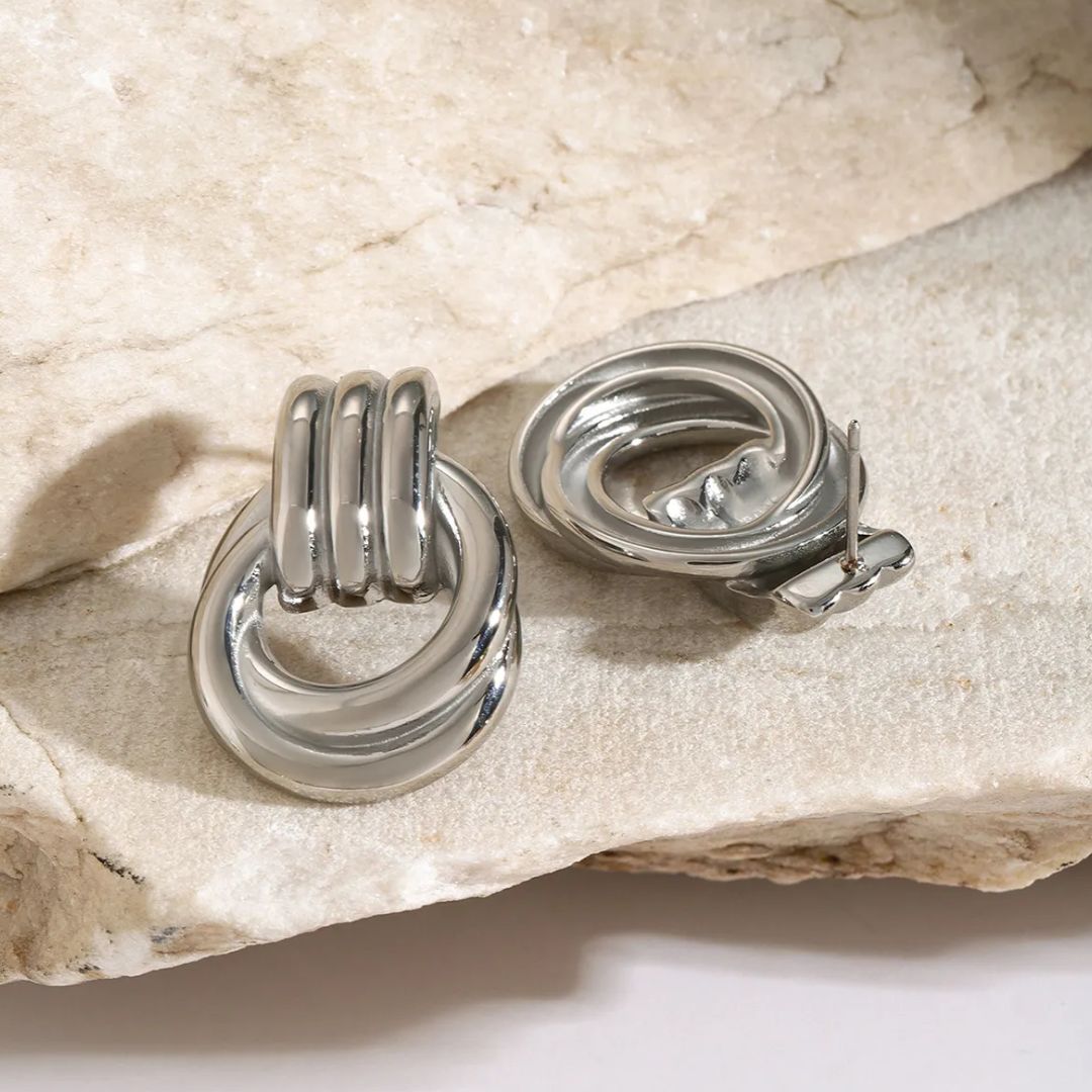 Heaven Knot Earrings in Silver