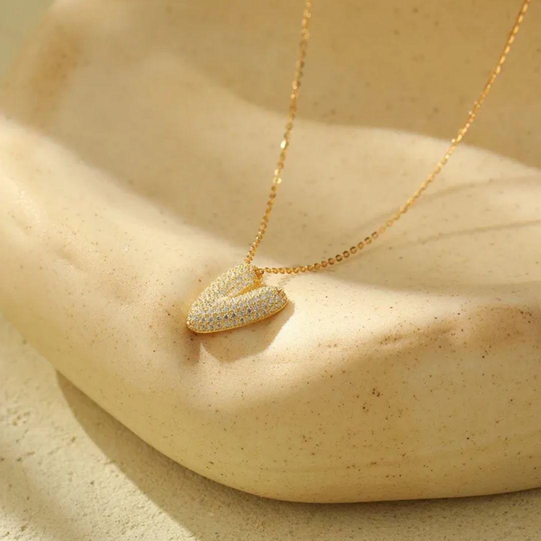 Icy Bubble Letter Initial Necklace