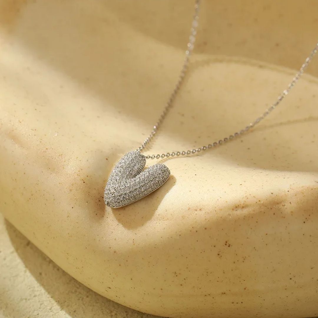Icy Bubble Letter Initial Necklace
