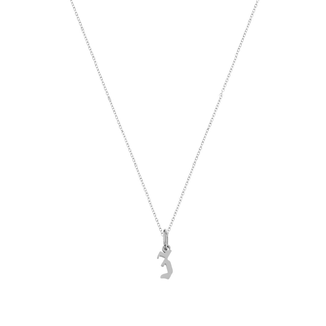 Heiress Gothic Initial Necklace in Silver
