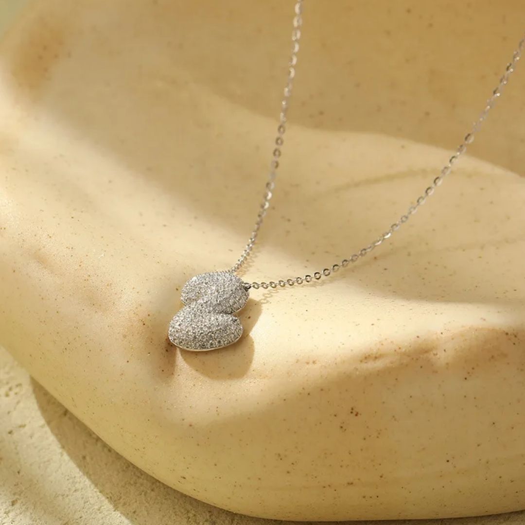 Icy Bubble Letter Initial Necklace