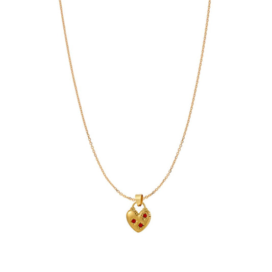The Farrah Necklace in Gold and Red