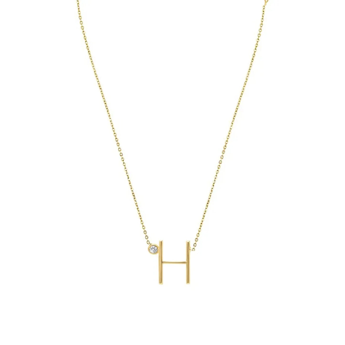 Anthropology Dainty Heart Initial Necklace
