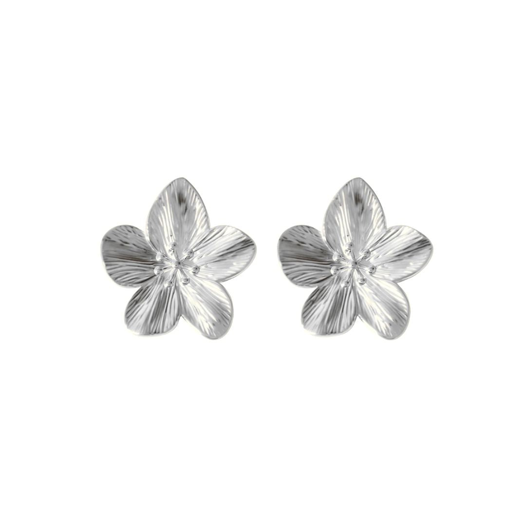 Florence flower studs in silver