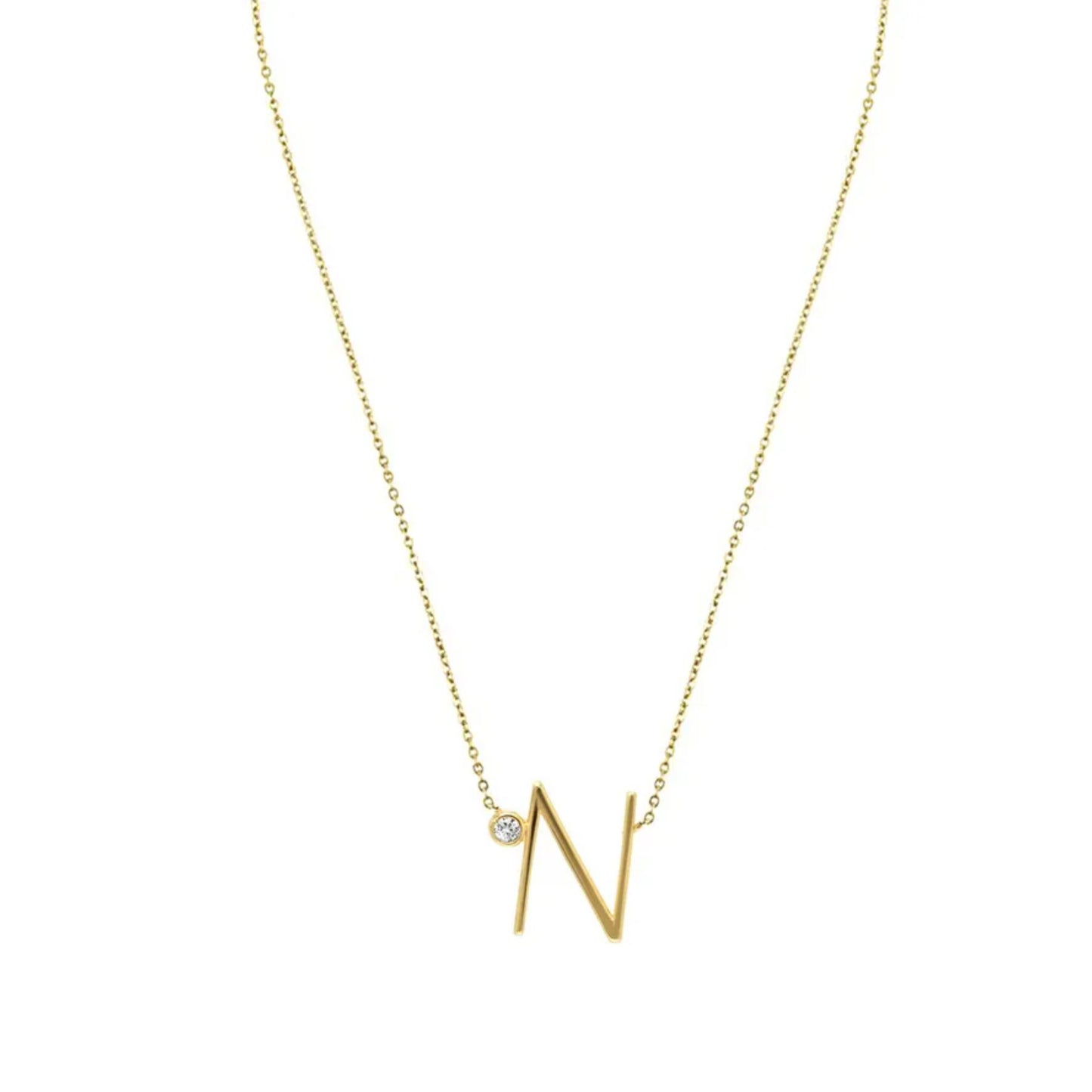 Anthropology Dainty Heart Initial Necklace
