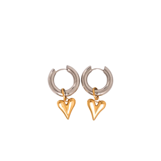 Kate two earrings in silver gold