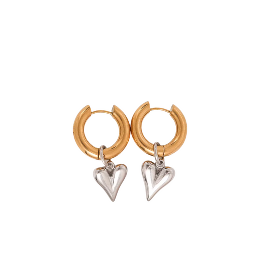 Kate two earrings in gold silver